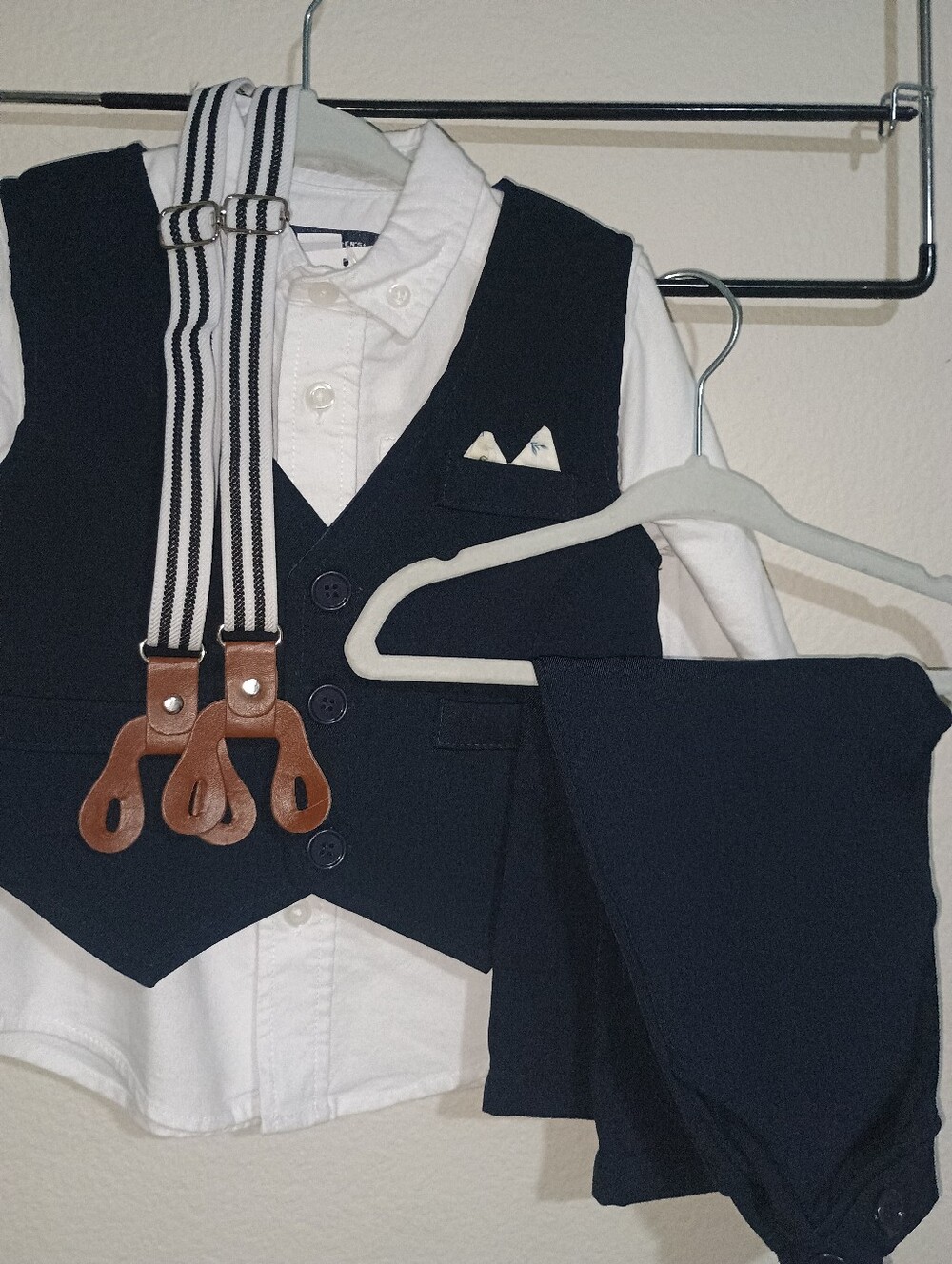 Navy Vest & Pant Set + NWT Button Down, 12-18M